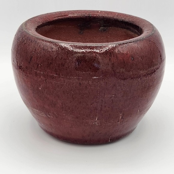 Oxblood Glazed Heavy Clay Pot - Picture 3 of 6